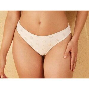 Shade &‎ Shore Womens Eyelet Medium Coverage Hipster Bikini Bottom XL Cream